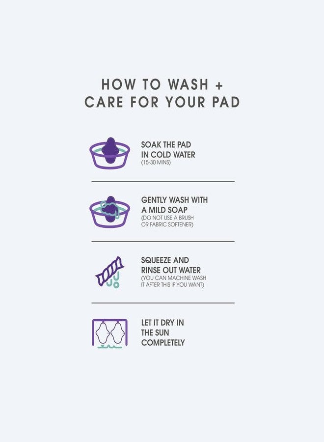 Rebelle Reusable Sanitary Pad for Women Pack of 4 (M - White) | Safest Cloth Pad | 2 Heavy Flow and 2 Light Flow Pads | Easy to Wash | Super Absorbent | Rash Free Cotton Fabric| Lasts Up To 18 months - Image 5